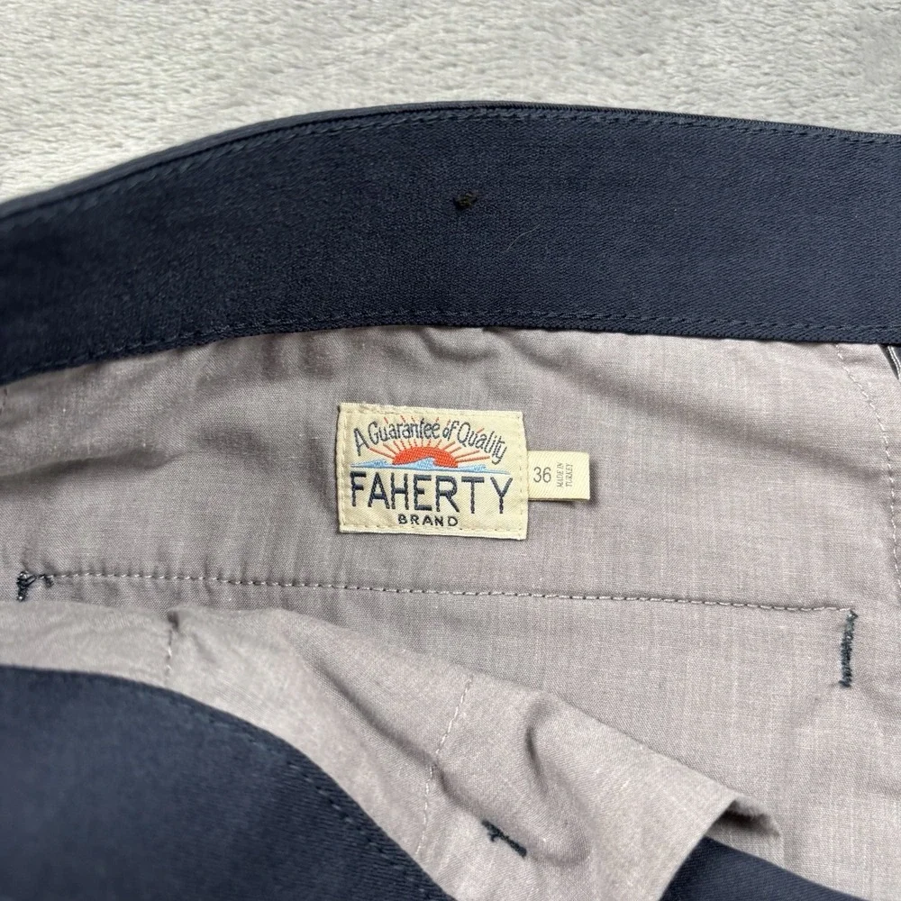 Faherty Mens Movement Chino Shorts Navy Size 36 Organic Cotton Coolmax 9